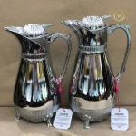 فلاسک دوقلو پایه دار نقره ای
