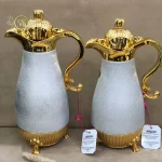 فلاسک دو قلو پایدار ساده اکلیلی نقره ای