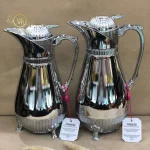 فلاسک دو قلو پایه دار درکنار نقره ای
